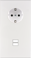 Façade confidence laiton blanc email double verticale prise schuko 2p+t ouverture pour chargeur double usb 