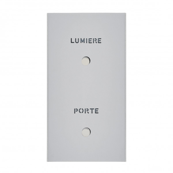Guichet lumineux 'Porte' + 'Lumière' grand carré double vertical Arnould ART épure acier satin