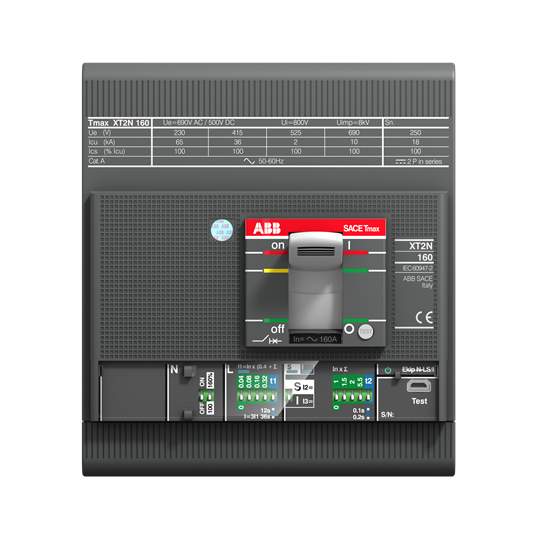 Disjoncteur xt2n 4p 160a 36ka+decl. elec. lsi