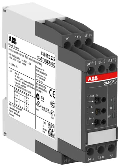 Cm-srs.22s current relais de controle 2c/o, b-c=0.3-15a rms, 220-240vac