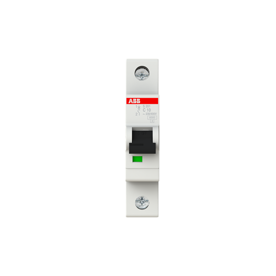 Disjoncteur s201 1p 10a courbe c raccordement à vis - 10ka (1module)