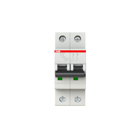 Disjoncteur s202 2p 2a courbe c raccordement à vis - 10ka (2modules)