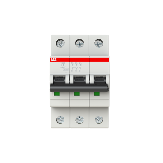 Disjoncteur s203 3p 3a courbe c raccordement à vis - 10ka (3modules)