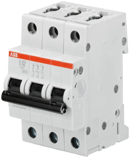 Disjoncteur s203 3p 1a courbe d raccordement à vis - 10ka (3modules)