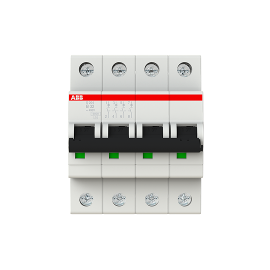 Disjoncteur s204 4p 32a courbe b raccordement à vis - 10ka (4modules)