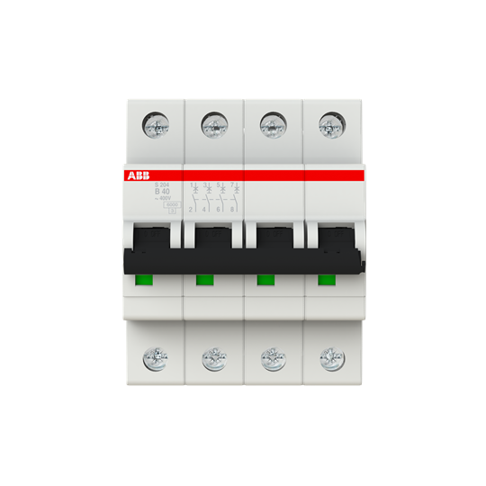 Disjoncteur s204 4p 40a courbe b raccordement à vis - 10ka (4modules)