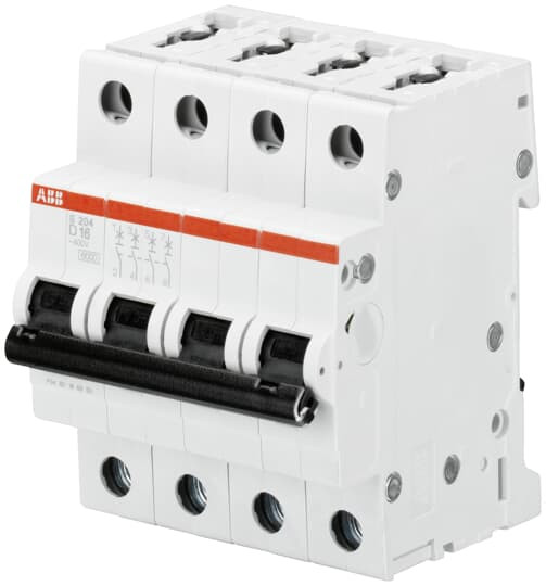 Disjoncteur s204 4p 63a courbe d raccordement à vis - 10ka (4modules)