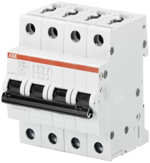 Disjoncteur s204 4p 8a courbe k raccordement a vis - 10ka (4modules)