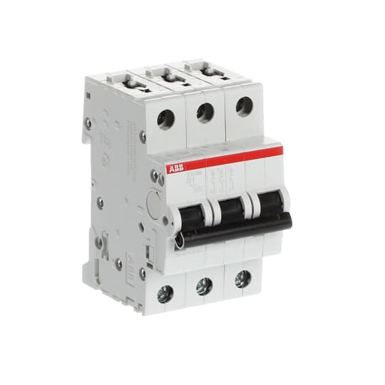 Disjoncteur s203m 3p 1a courbe d raccordement à vis - 15ka (3modules)