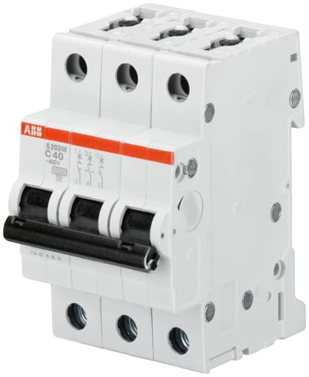 Disjoncteur s203m 3p 63a courbe d raccordement à vis - 15ka (3modules)