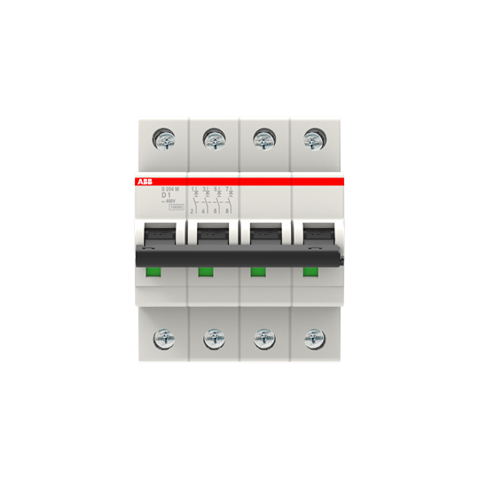 Disjoncteur s204m 4p 1a courbe d raccordement à vis - 15ka (4modules)