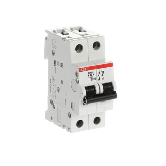 Disjoncteur s202p 2p 20a courbe k raccordement à vis - 25ka (2modules)