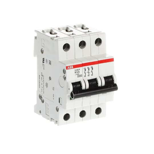 Disjoncteur s203p 3p 6a courbe k raccordement à vis - 25ka (3modules)