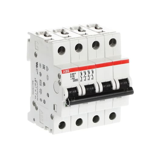 Disjoncteur s204p 4p 20a courbe d raccordement à vis - 25ka (4modules)