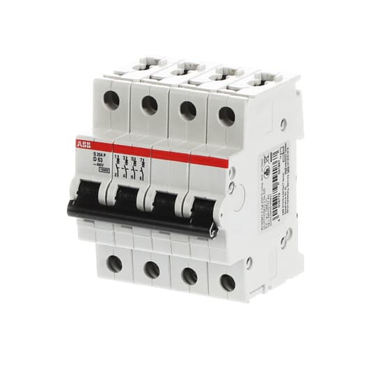 Disjoncteur s204p 4p 63a courbe d raccordement à vis - 15ka (4modules)