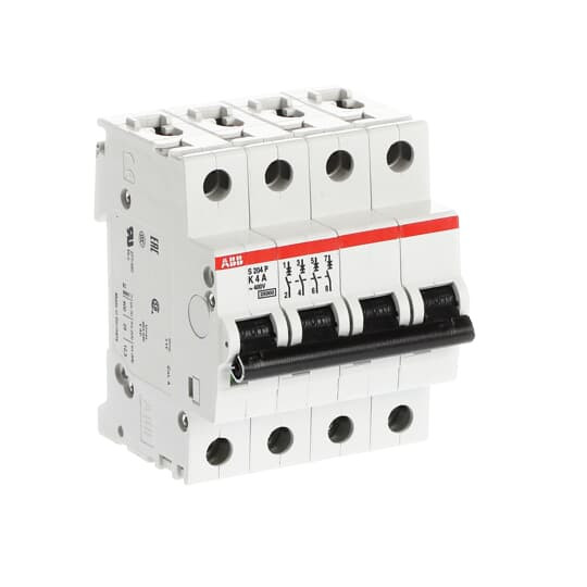 Disjoncteur s204p 4p 4a courbe k raccordement à vis - 25ka (4modules)