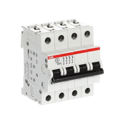 Disjoncteur s204p 4p 32a courbe k raccordement à vis - 15ka (4modules)