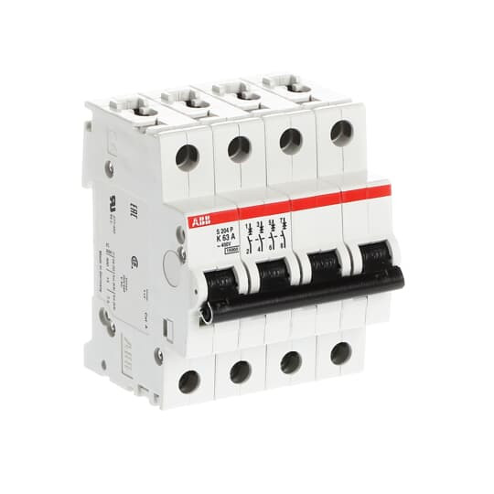 Disjoncteur s204p 4p 63a courbe k raccordement à vis - 15ka (4modules)