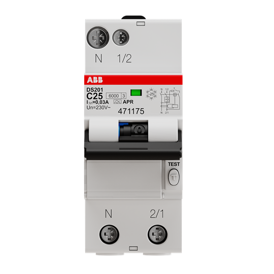 Disj. diff. (ds201) 1p+n 6/10ka c-25a 30ma immunisé