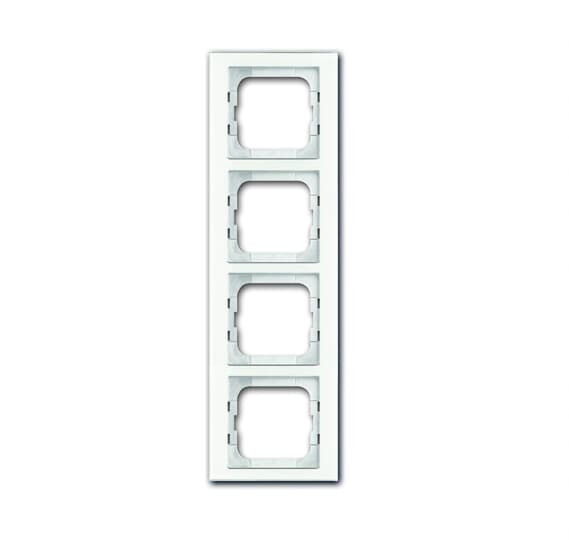 Enjoliveur 4 modules busch axcent verre blanc