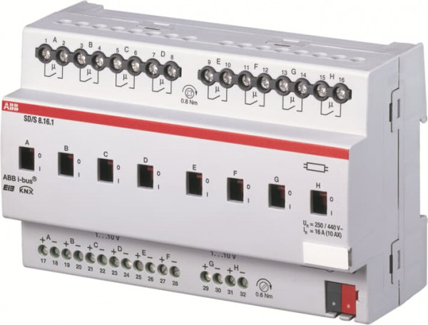 Module 8 sorties variation d'éclairage 1-10 v 16a, mrd