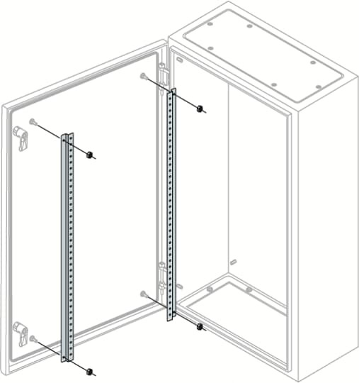 2 profilés pour porte coffret sr h=800