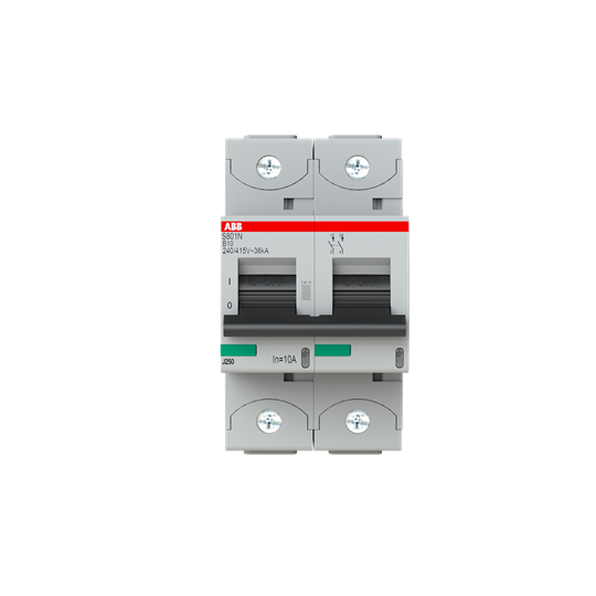 Disjoncteur s802n 2p 10a courbe b raccordement à vis - 36ka (3modules)