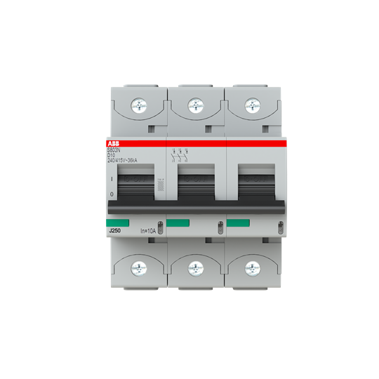 Disjoncteur s803n 3p 10a courbe d raccordement à vis - 36ka (4.5modules)