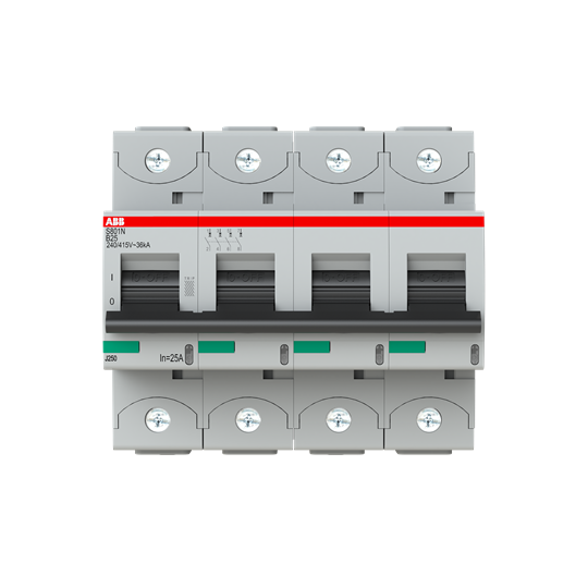 Disjoncteur s804n 4p 25a courbe b raccordement à vis - 36ka (6modules)