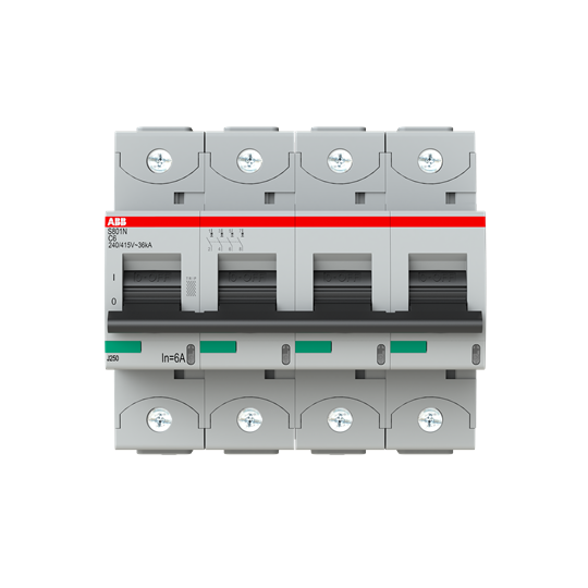 Disjoncteur s804n 4p 6a courbe c raccordement à vis - 36ka (6modules)