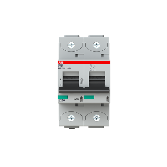 Disjoncteur s802s 2p 100a courbe c raccordement à vis - 50ka (3modules)