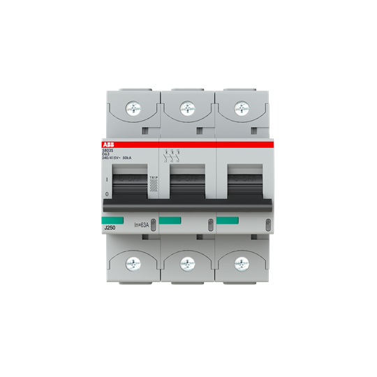 Disjoncteur s803s 3p 63a courbe d raccordement à vis - 50ka (4.5modules)