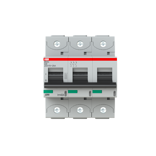 Disjoncteur s803c 3p 40a courbe c raccordement à vis - 25ka (4.5modules)