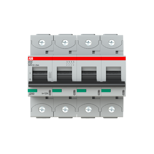 Disjoncteur s804c 4p 125a courbe c raccordement à vis - 25ka (6modules)