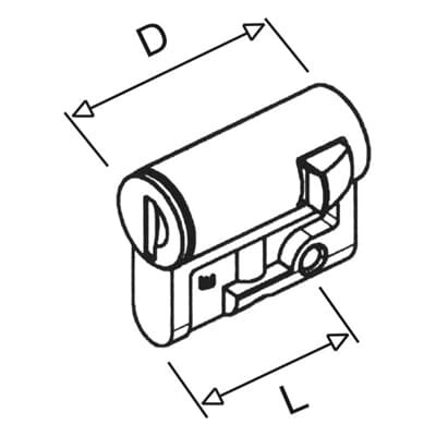 Aria-polysafe serrure semi-cylindrique avec 2 clés v2432-e