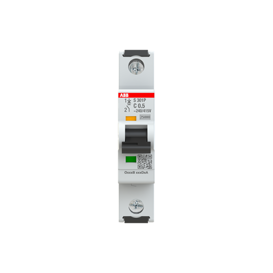 S300p-disjoncteur 1p-0.5a-courbe c-pdc 25000a-230vac 100ka-60vdc 25ka-1 module