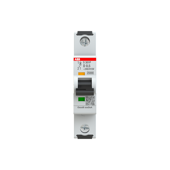 S300p-disjoncteur 1p-0.5a-courbe d-pdc 25000a-230vac 100ka-60vdc 25ka-1 module