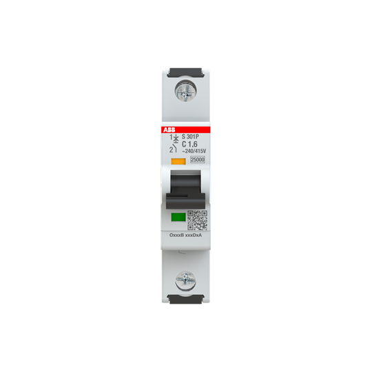 S300p-disjoncteur 1p-1.6a-courbe c-pdc 25000a-230vac 100ka-60vdc 25ka-1 module