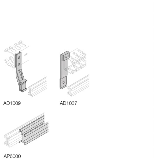 Support metallique horizontal av goulotte 60x60 (x4)