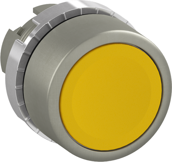 Bouton poussoir affleurant non lumineux jaune