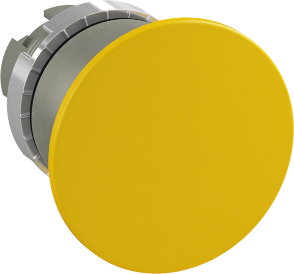 Bouton poussoir coup de poing 40mm jaune à impulsion