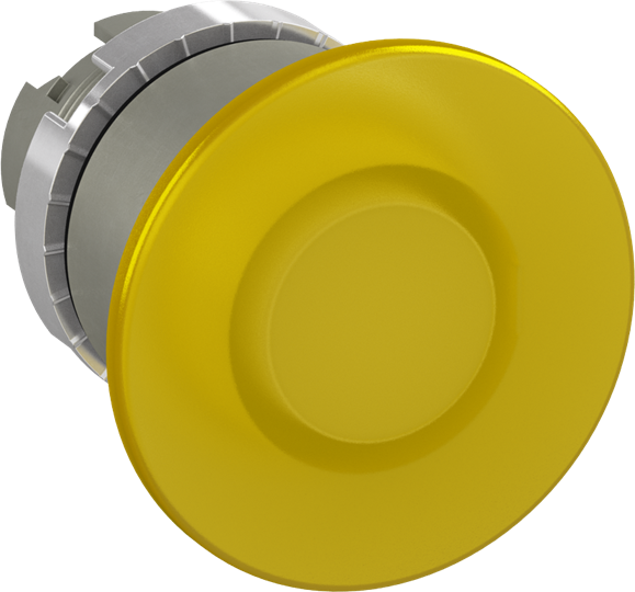 Bouton poussoir coup de poing 40mm jaune à impulsion lumineux