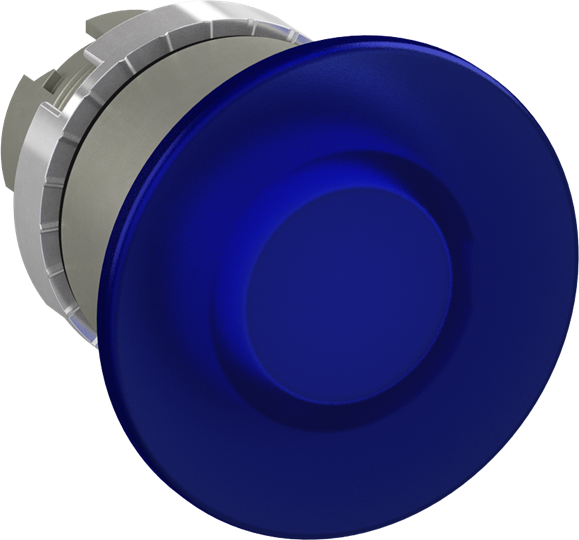 Bouton poussoir coup de poing 40mm bleu à impulsion lumineux