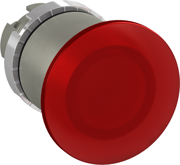 Bouton poussoir coup de poing 40mm rouge déverouillage traction lumineux