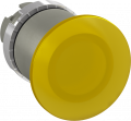 Bouton poussoir coup de poing 40mm jaune déverouillage traction lumineux