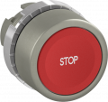 Bouton poussoir - non lumineux - affleurant - rouge - marquage stop