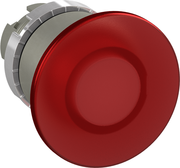 Bouton poussoir coup de poing 40mm rouge à impulsion lumineux