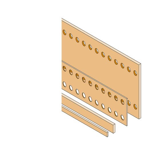 Barre cuivre plate 32x5mm perforée d=6,5mm l=1750mm (x1)