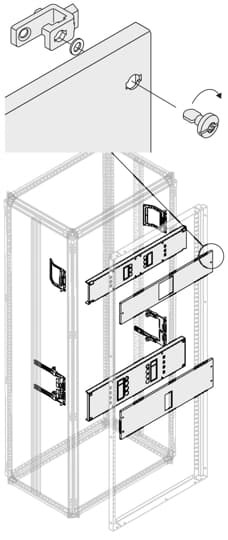 Kit horiz. 2xt4 3/4p fixe int. h=600mm l=400mm