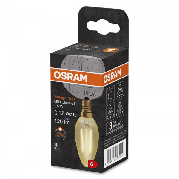 Osram led 1906 clb12 fil gold e14 1,5w 120lm